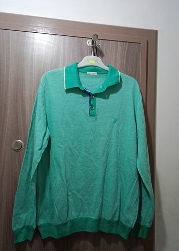 Uzun Kollu Yeşil Polo Yaka Erkek Tişört - Görsel 3