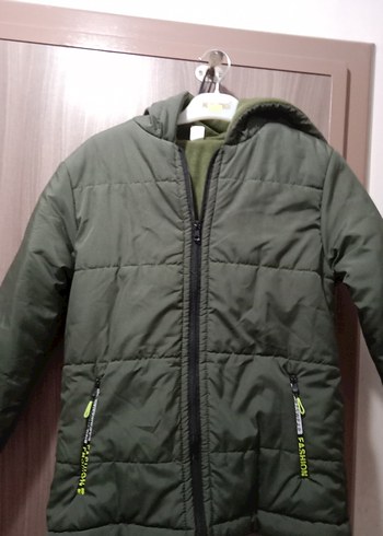 Yeşil Fermuarlı Erkek Çocuk Mont - Görsel 3