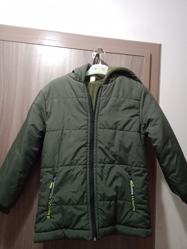 Yeşil Fermuarlı Erkek Çocuk Mont - Görsel 4