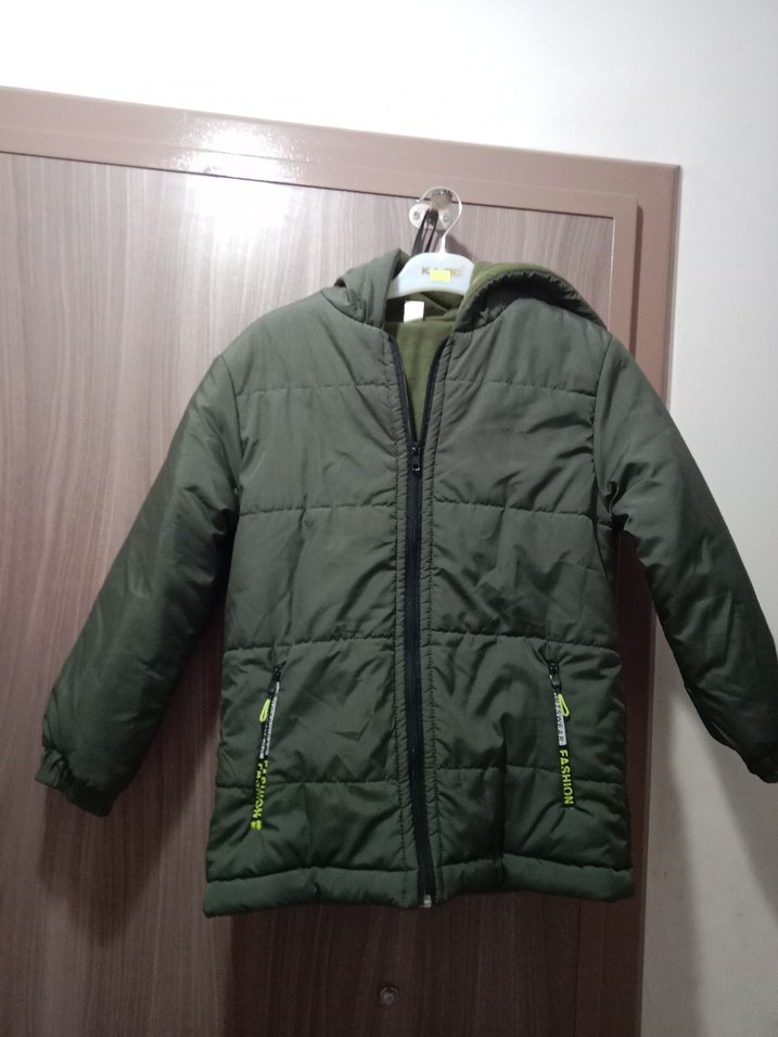 Yeşil Fermuarlı Erkek Çocuk Mont - Görsel 5