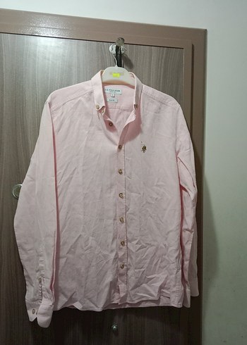 Pembe Keten Uzun Kollu Erkek Gömlek