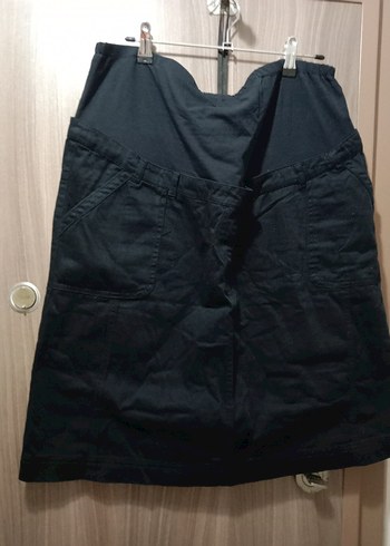 Siyah Kemerli Hamile Midi Kot Etek - Görsel 7