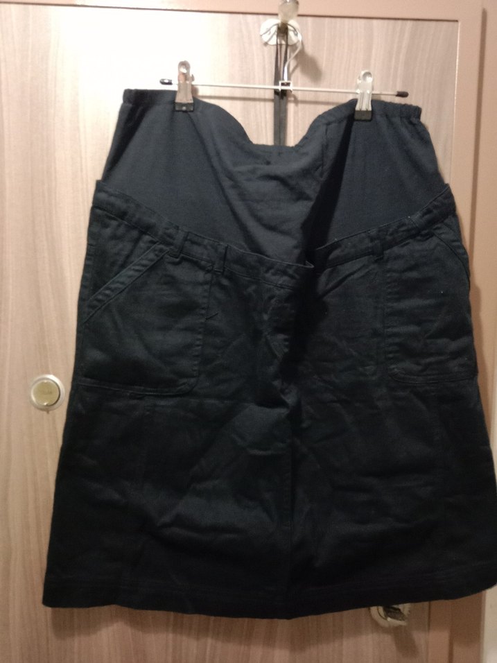 Siyah Kemerli Hamile Midi Kot Etek - Görsel 5