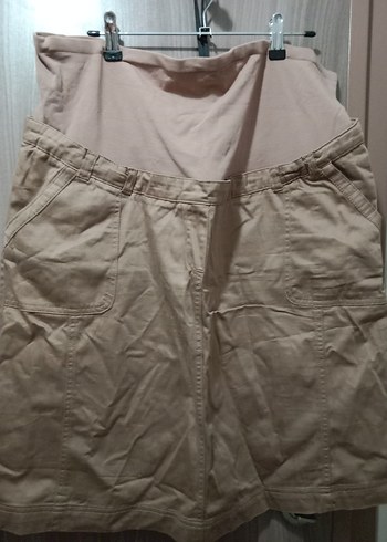 Bej Kemerli Hamile Midi Etek - Görsel 7