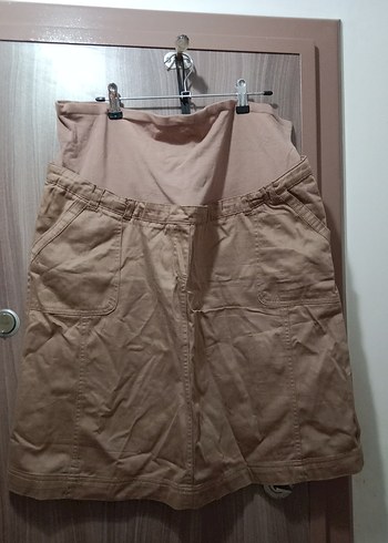 Bej Kemerli Hamile Midi Etek - Görsel 8