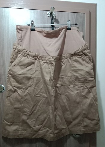 Bej Kemerli Hamile Midi Etek - Görsel 6