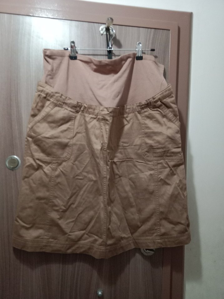 Bej Kemerli Hamile Midi Etek - Görsel 4