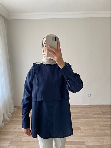 Zara Broş detaylı gömlek tunik