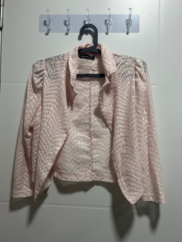 Dantel Detaylı Pembe Kız Bolero - Görsel 2