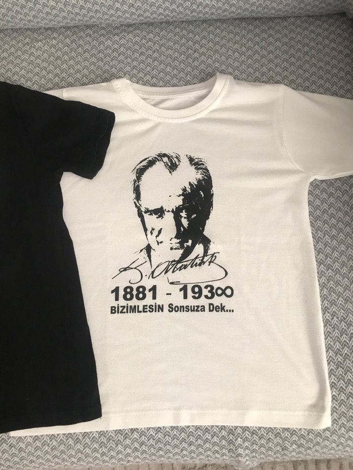 Atatürk Baskılı Erkek Çocuk Tişörtü, Kısa Kollu, Pamuk - Görsel 2