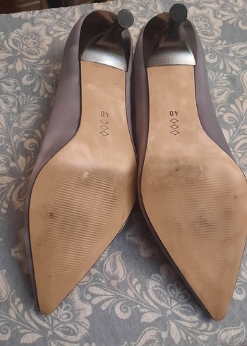 La Scada Gri Saten Stiletto Topuklu Kadın Ayakkabı - Görsel 2