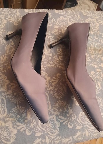 La Scada Gri Saten Stiletto Topuklu Kadın Ayakkabı - Görsel 4