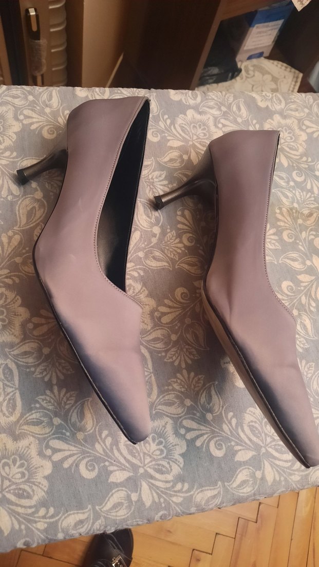 La Scada Gri Saten Stiletto Topuklu Kadın Ayakkabı - Görsel 4