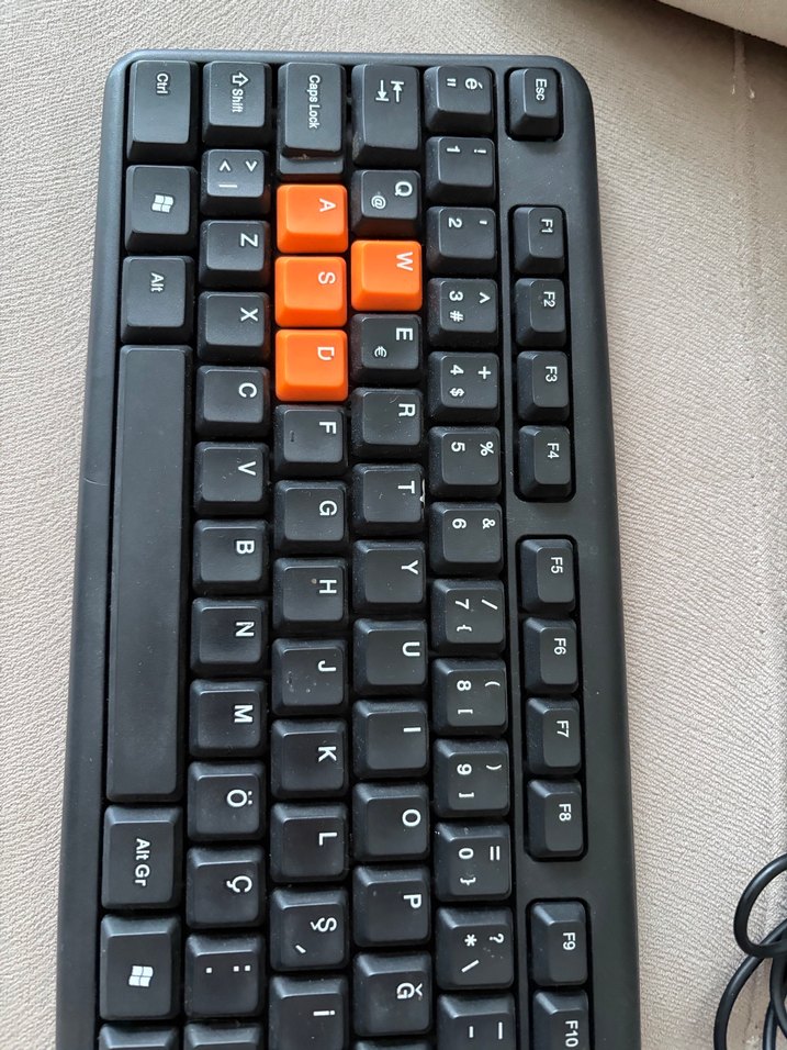 Turuncu Detaylı Siyah Kablolu Klavye - Görsel 3