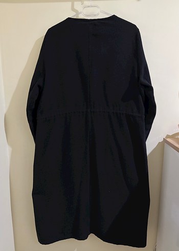 Siyah Fermuarlı Midi Kadın Kaban - Görsel 3