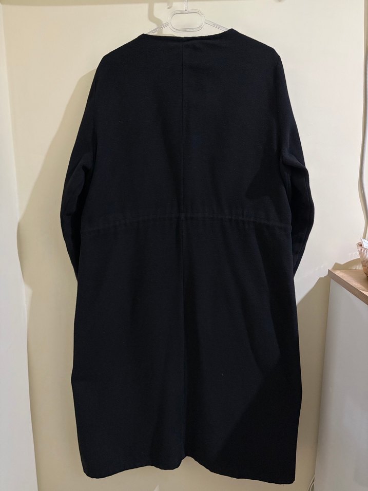 Siyah Fermuarlı Midi Kadın Kaban - Görsel 3