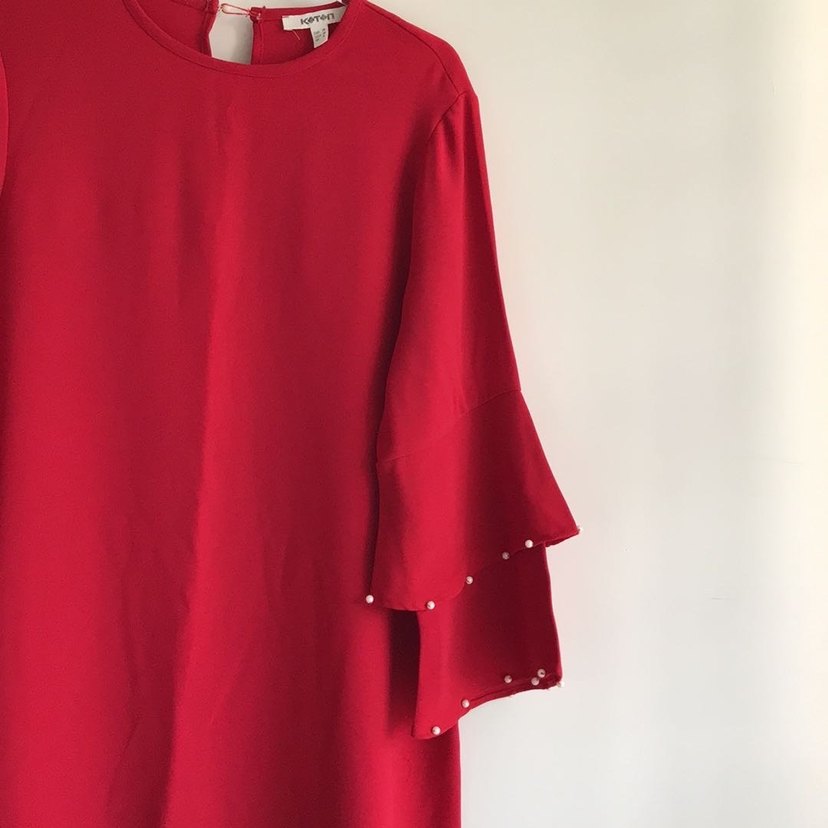 Kırmızı İncili Uzun Kollu Tunik - Görsel 2