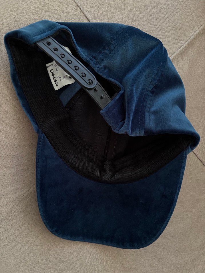 Kadife Lacivert Spor Şapka - Görsel 3