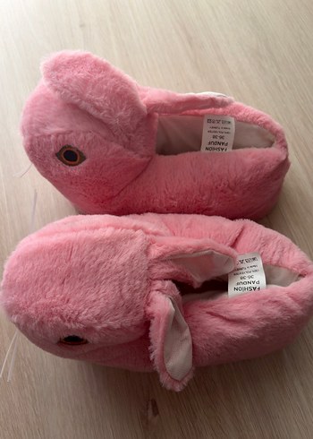 Pembe Kadın Peluş Terlikler - Görsel 2