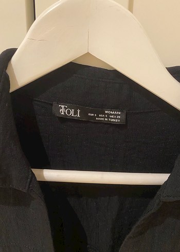 Düğmeli Siyah Keten mini Tulum - Görsel 3