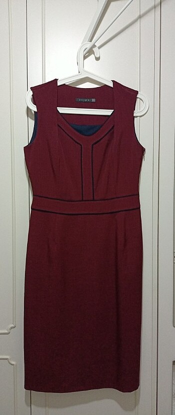 Bordo kumaş elbise 