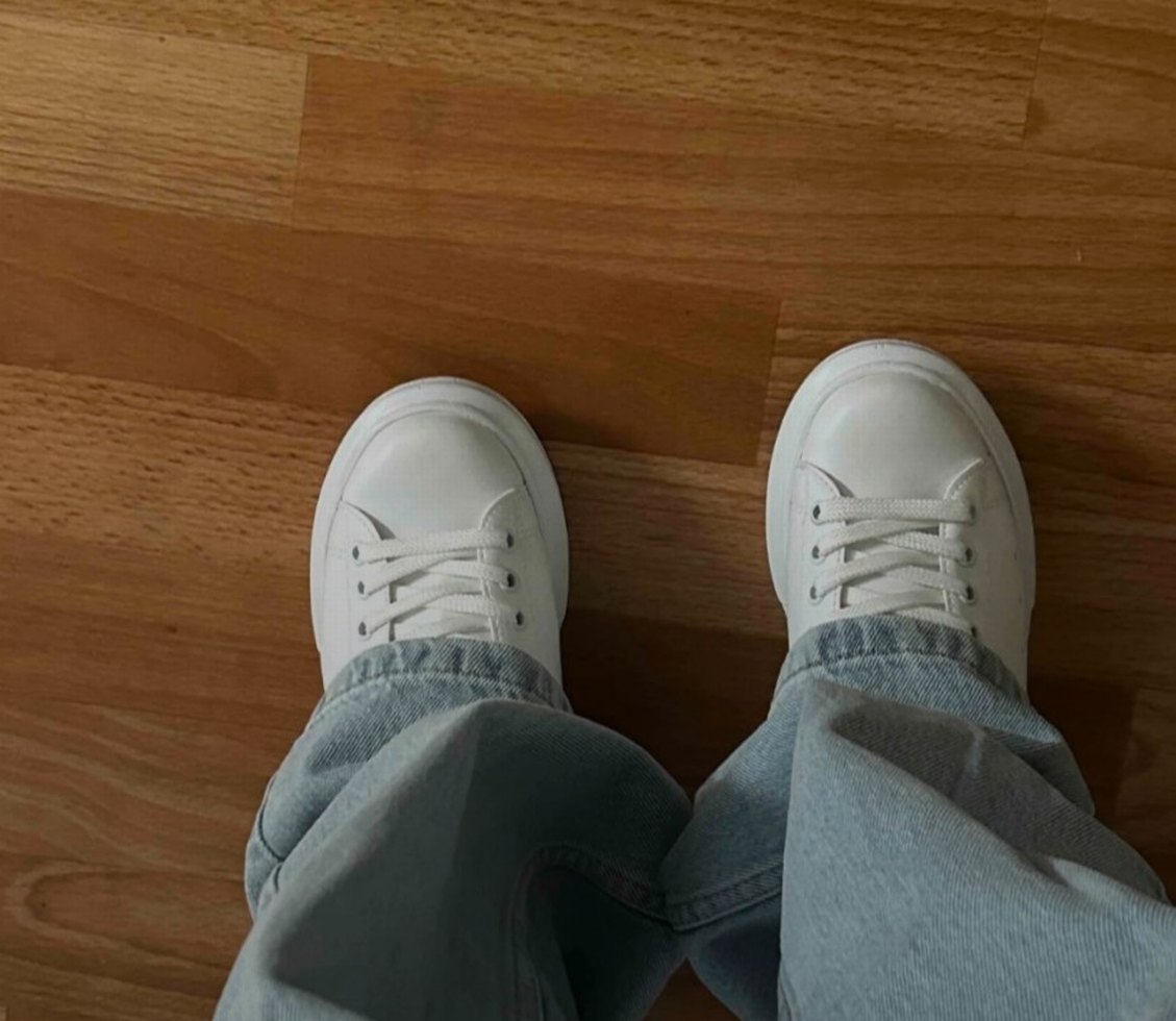 Beyaz Kadın Spor Ayakkabı Düz Tabanlı - Görsel 3