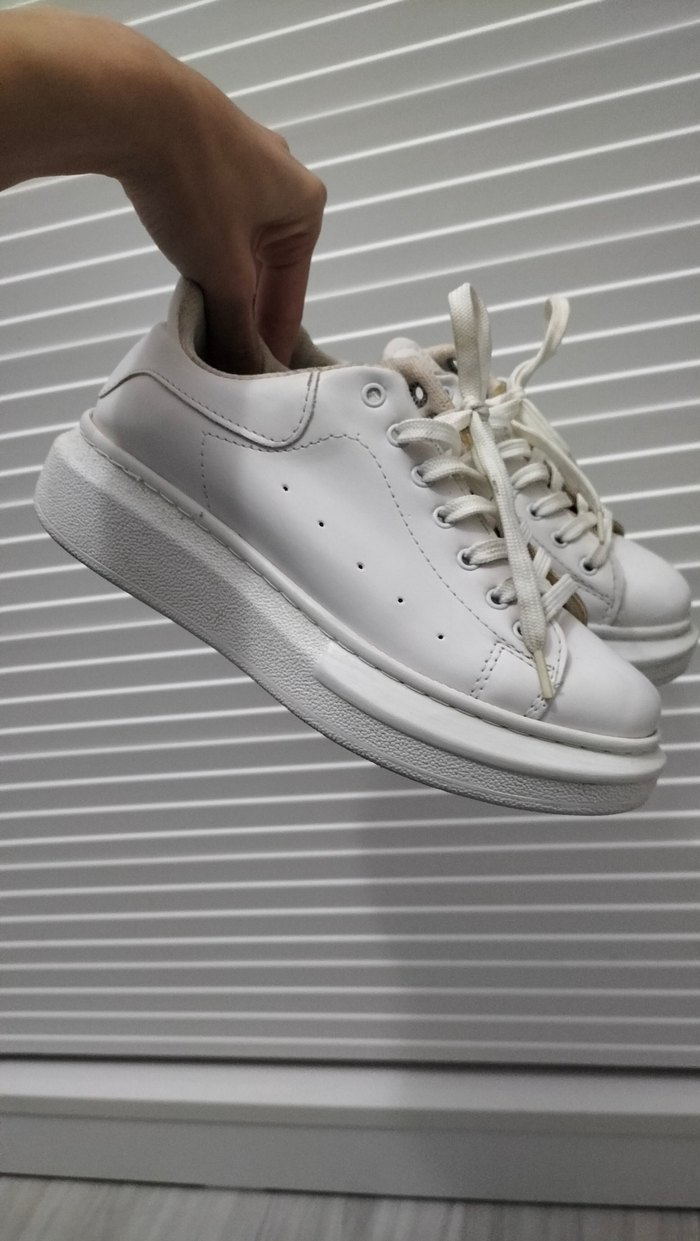 Beyaz Kadın Spor Ayakkabı Düz Tabanlı - Görsel 4