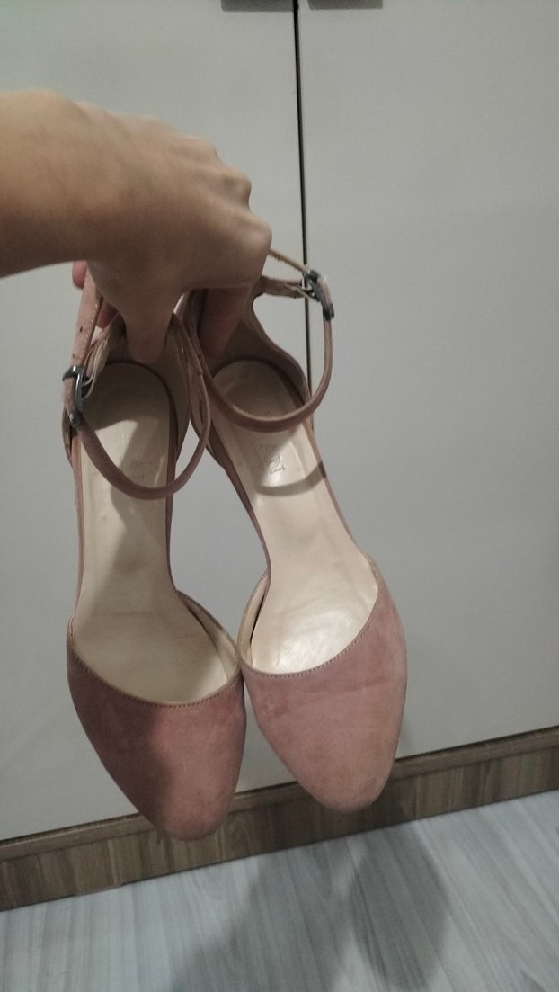 Pembe Süet Kadın Topuklu Ayakkabı - Görsel 2