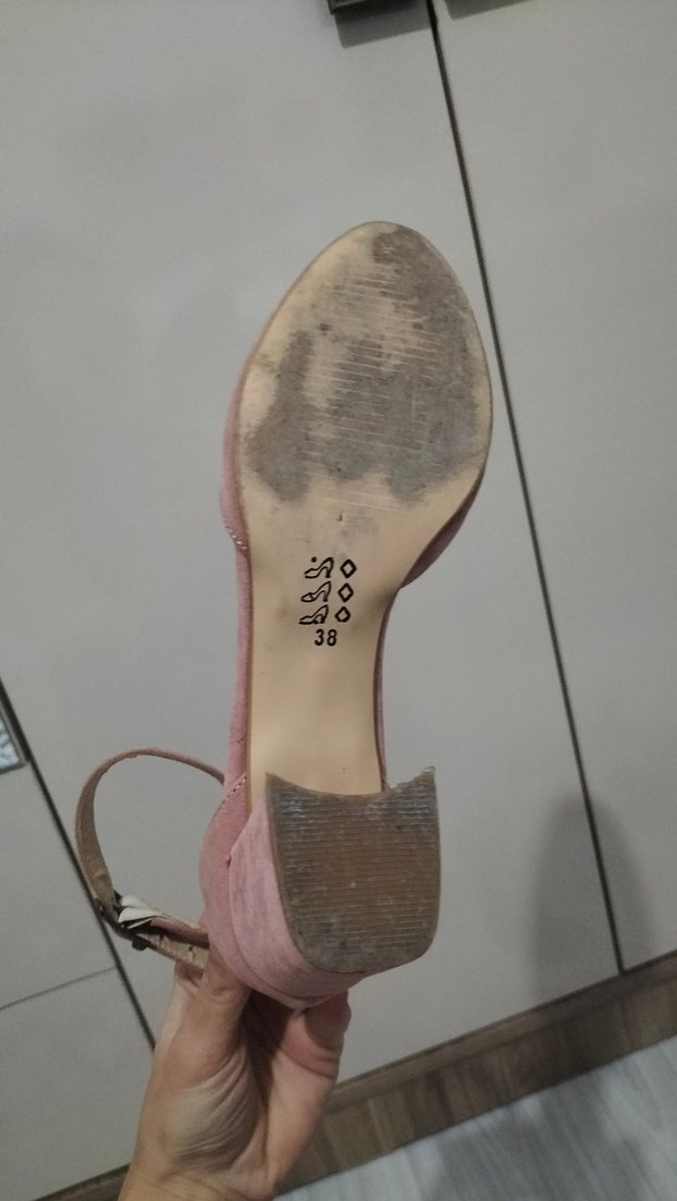 Pembe Süet Kadın Topuklu Ayakkabı - Görsel 4