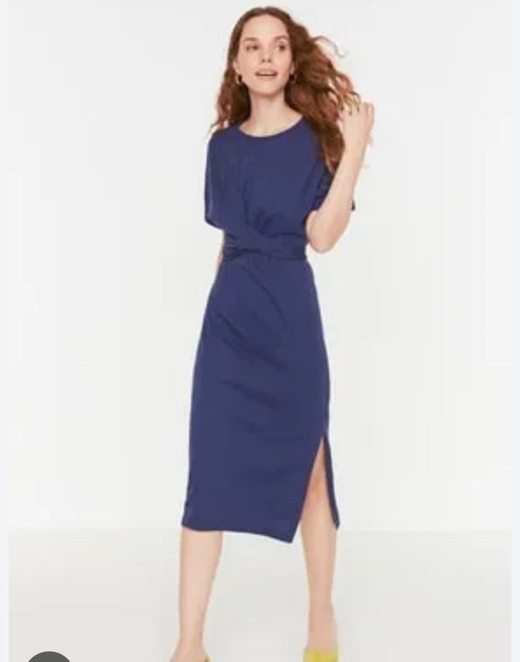Trendyol & Milla Lacivert Kemerli Uzun Elbise - Görsel 2