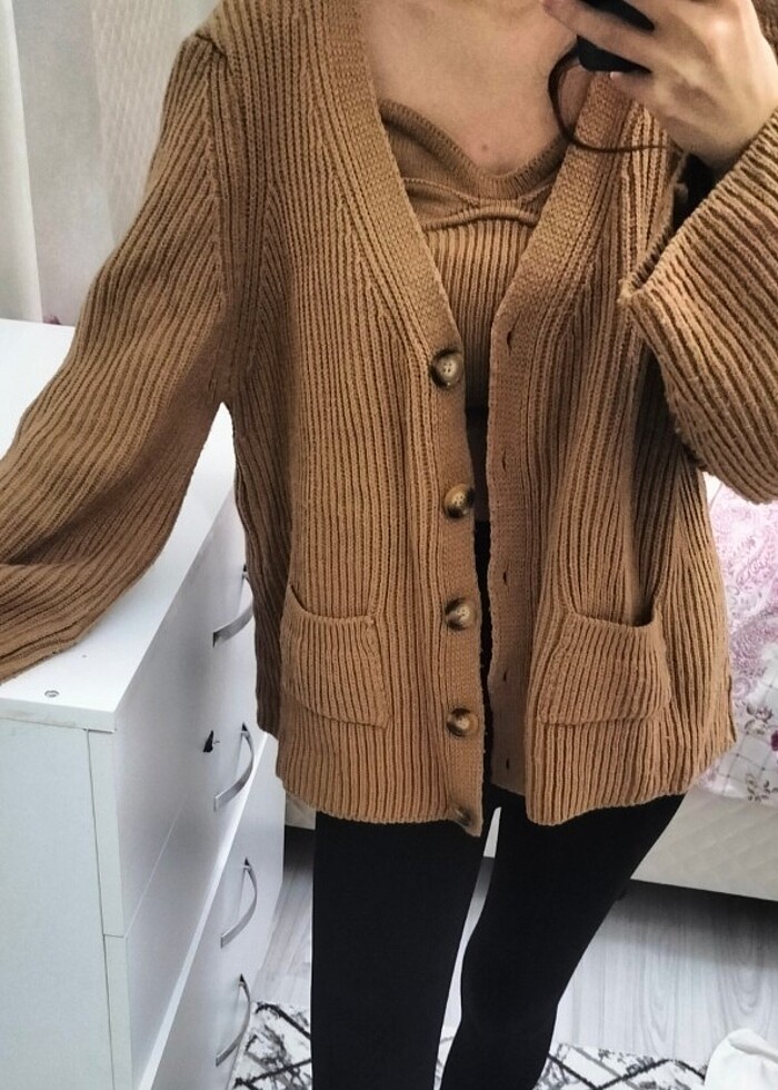 Crop-hırka ikili takım - Görsel 2