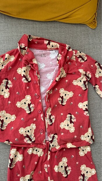 24-36 Ay Beden bordo Renk Çocuk pijama takımı