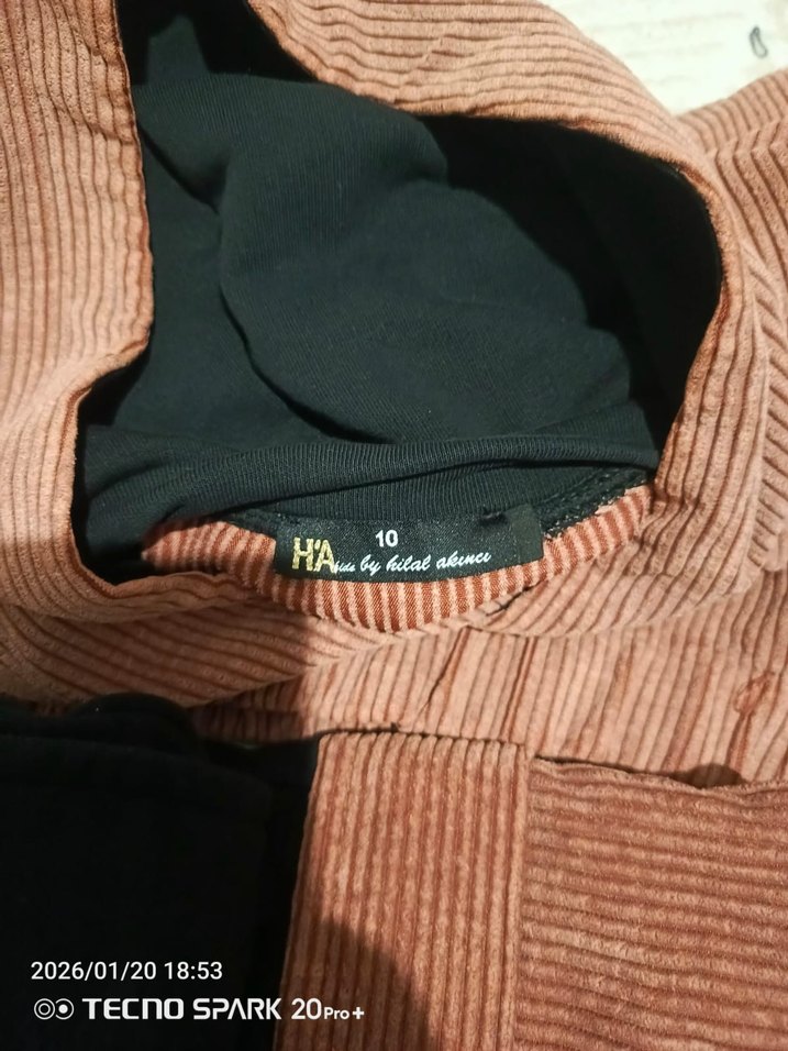 Kahverengi Kemerli Kadife Kız Eşofmanı - Görsel 2