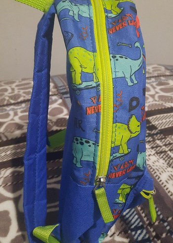 Renkli Dinozor Desenli Mavi Çocuk Okul Çantası - Görsel 2