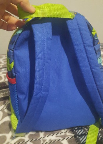 Renkli Dinozor Desenli Mavi Çocuk Okul Çantası - Görsel 3