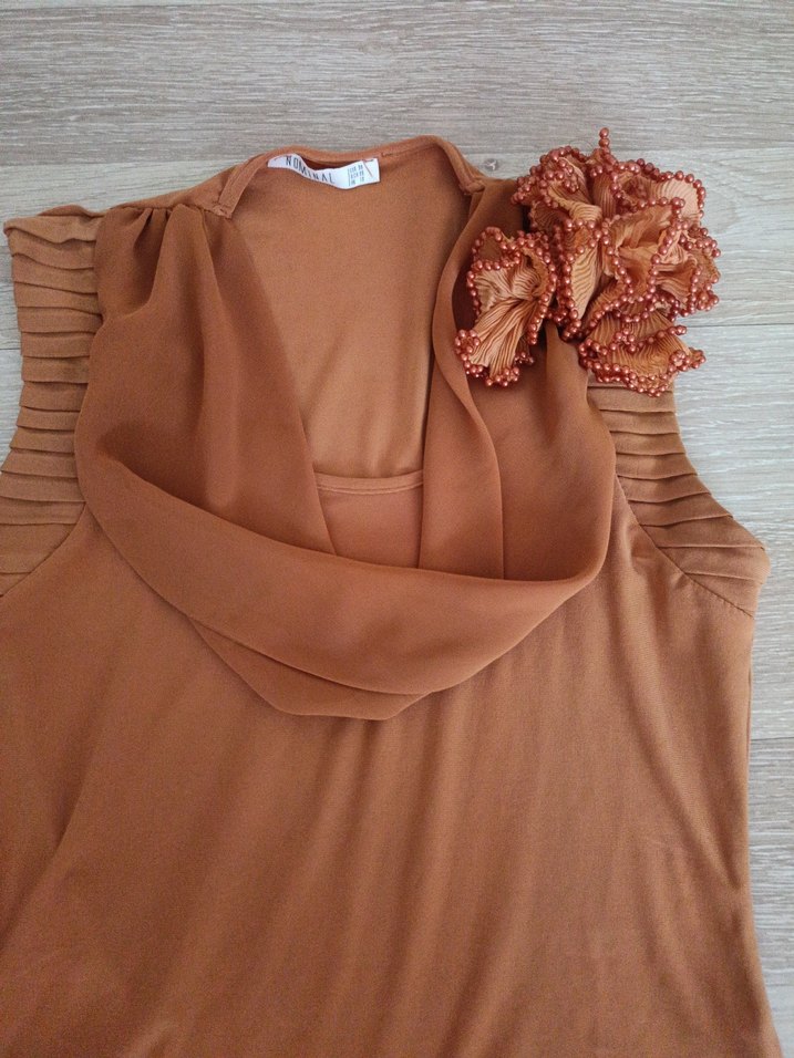 Drapeli Kolsuz  Bluz - Görsel 5