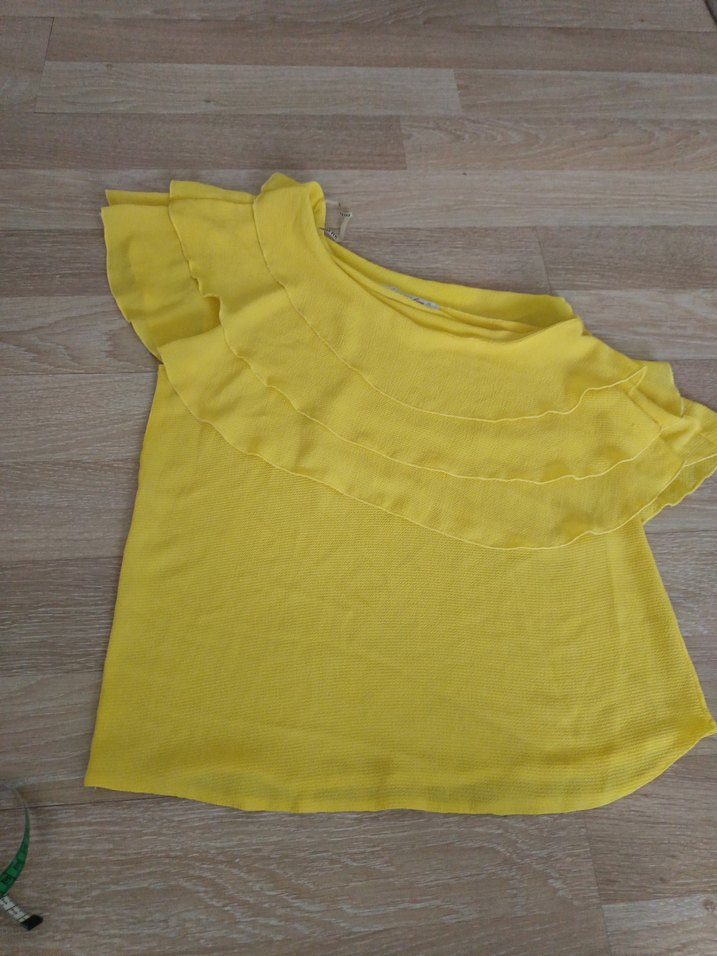 Sarı Piliseli Mini Bluz - Görsel 3