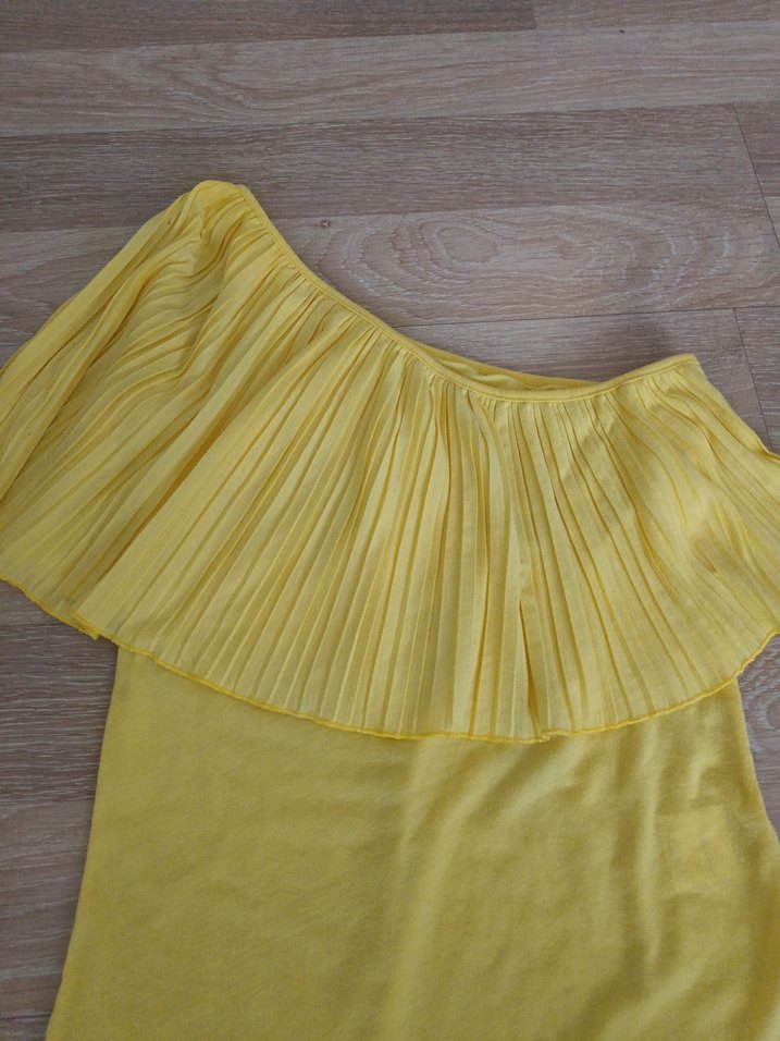 Sarı Piliseli Mini Bluz - Görsel 2