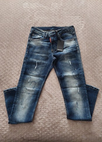 Cepleri pul detaylı isiltili ık kot pantalon - Görsel 8