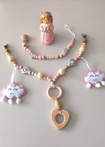 Ahşap Bebek Arabası & Puset Oyuncağı - Görsel 3