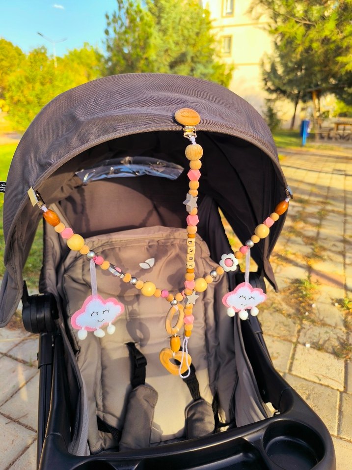 Ahşap Bebek Arabası & Puset Oyuncağı - Görsel 2