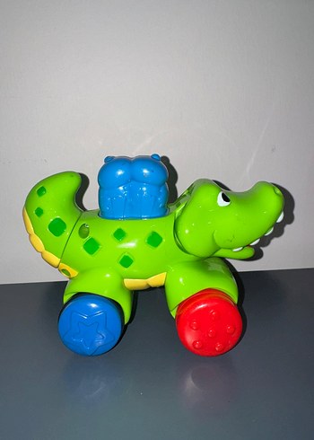 Bebek Oyuncağı Renkli Tekerlekli Timsah - Görsel 2