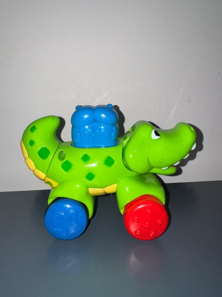 Bebek Oyuncağı Renkli Tekerlekli Timsah - Görsel 2