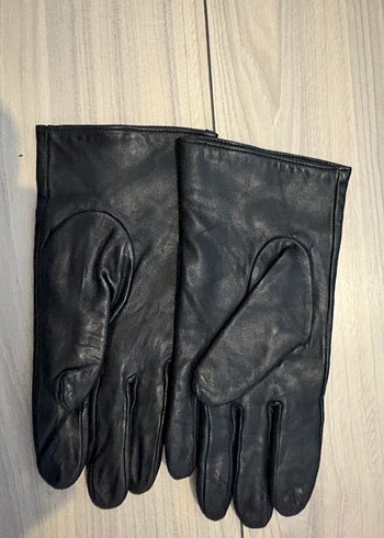 Düğmeli Siyah Deri Kadın Eldiven - Görsel 3