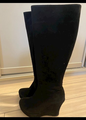 Flower dolgu taban süet çizme - Görsel 8