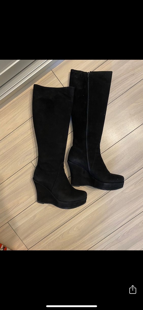 Flower dolgu taban süet çizme - Görsel 3