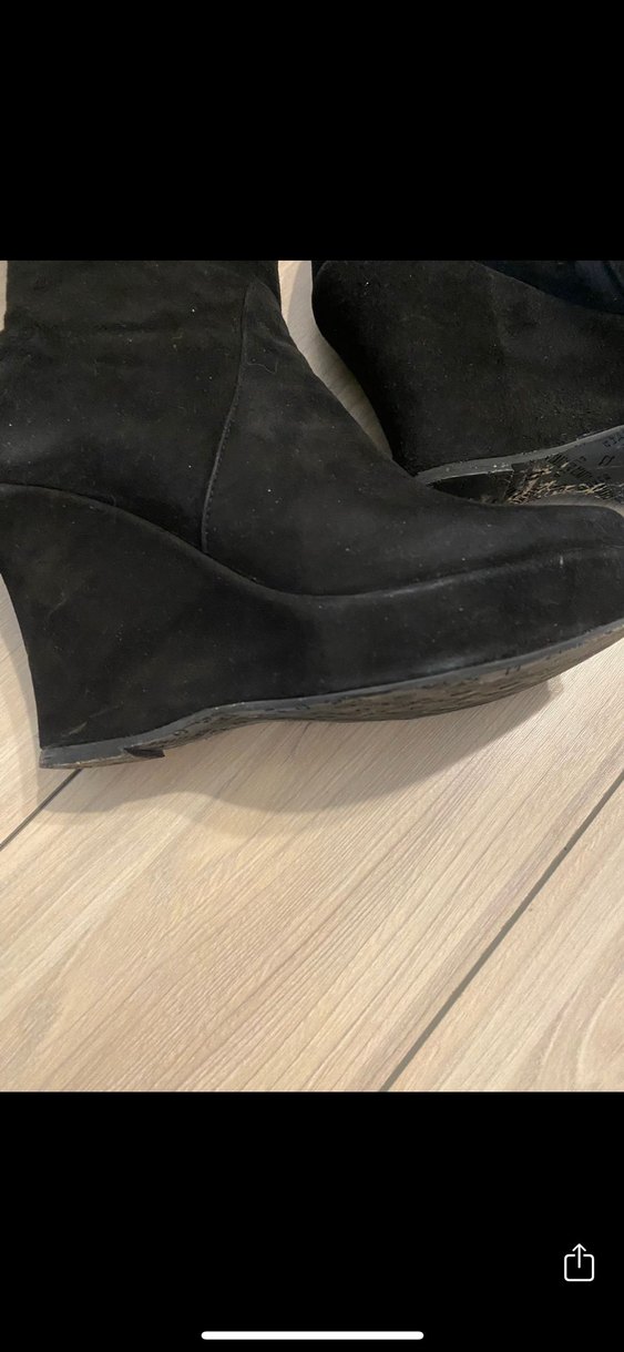 Flower dolgu taban süet çizme - Görsel 5