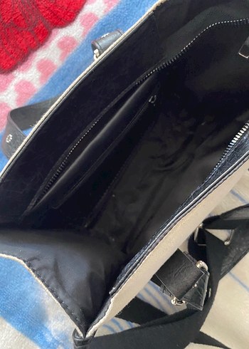 Tokalı Siyah-Beyaz Kadın Omuz Çantası - Görsel 5