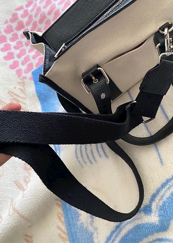 Tokalı Siyah-Beyaz Kadın Omuz Çantası - Görsel 2