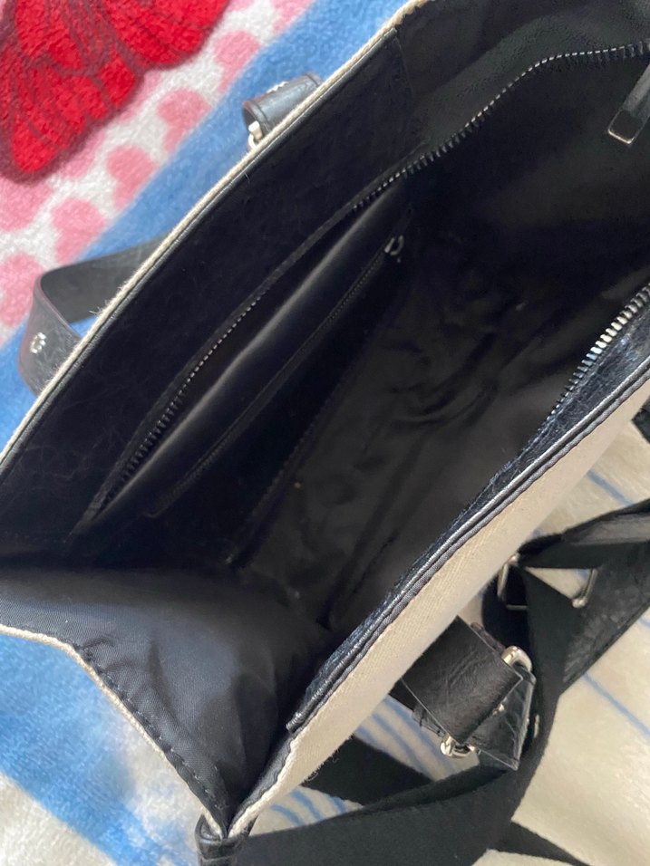 Tokalı Siyah-Beyaz Kadın Omuz Çantası - Görsel 5